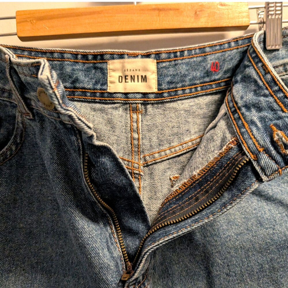 SEZANE Le Crop Wide Leg Ankle Length Jeans Denim Blue, size FR 40/US 8, EUC - Picture 6 of 12